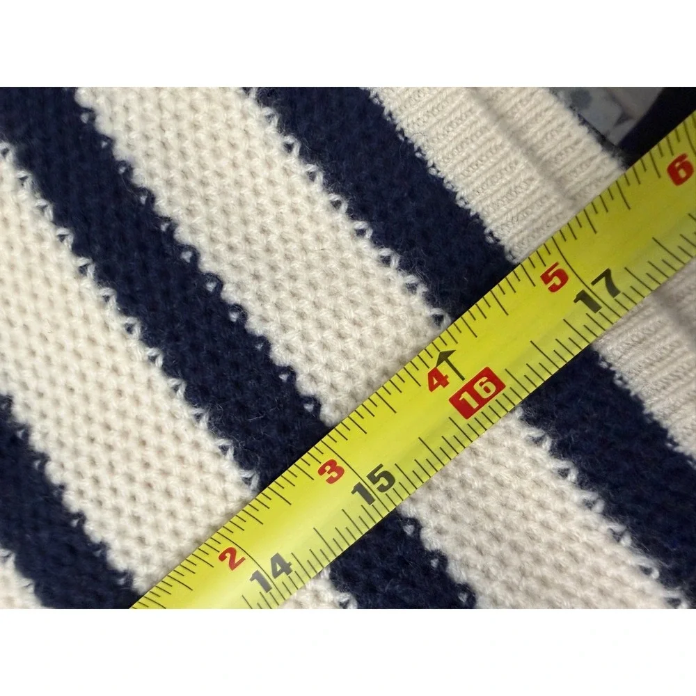 Ralph Lauren Boys Navy and Cream Striped Cashmere Knit Sweater approx size Small